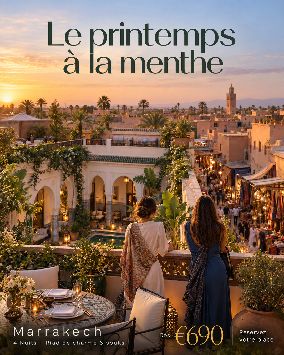 Riads & souks in Marrakech: an ad made by TourixAI