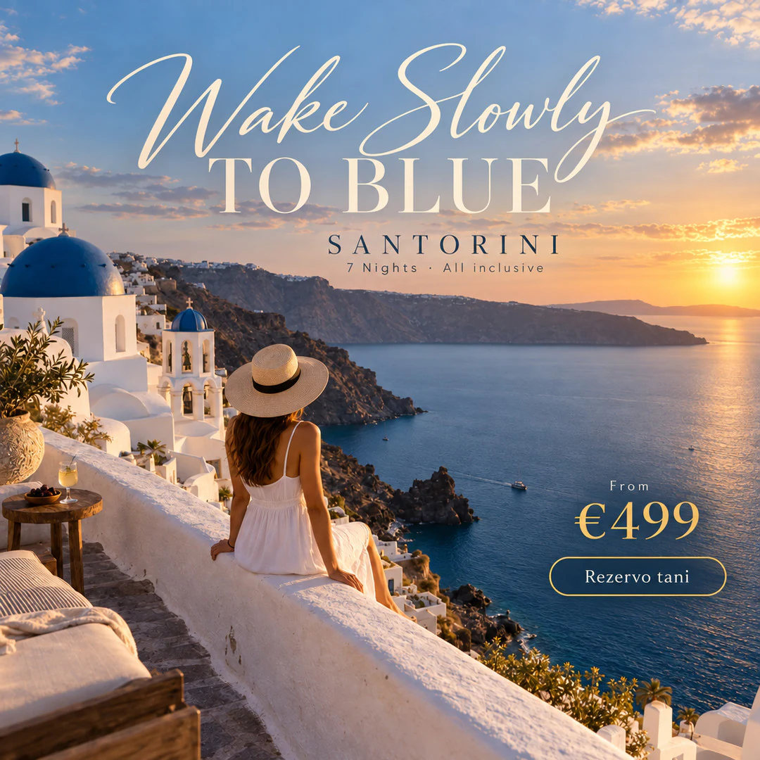 All-inclusive stay in Santorini: an ad made by TourixAI