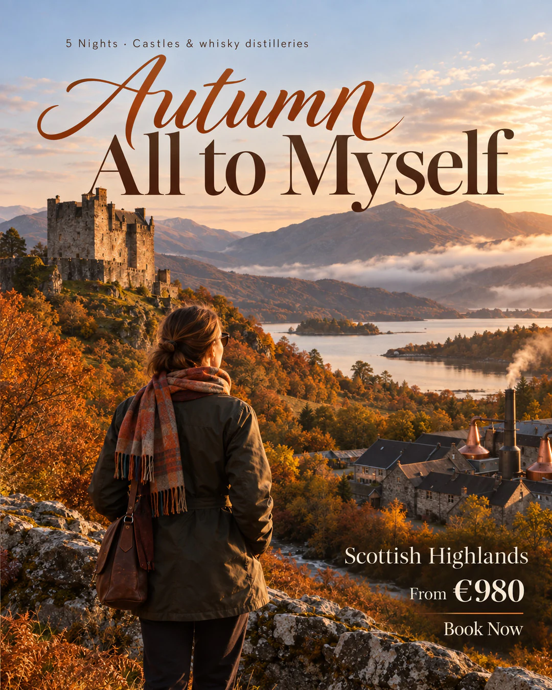 Castles & distilleries in Scottish Highlands: an ad made by TourixAI